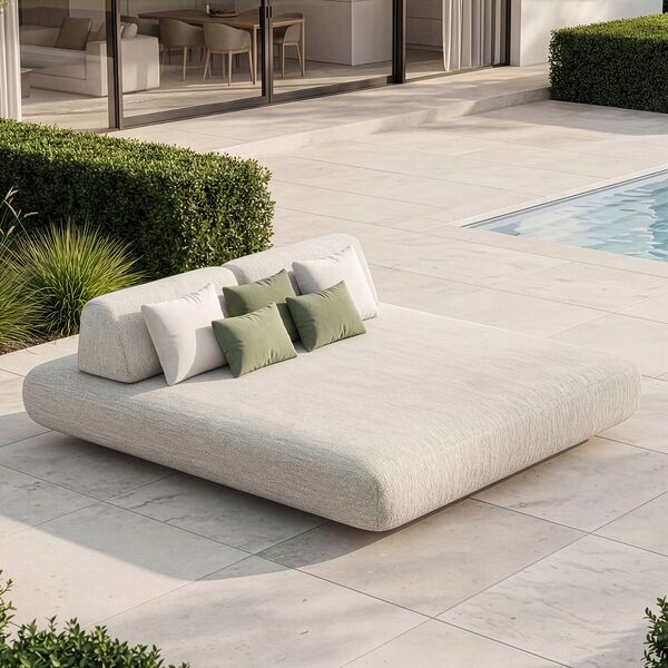 Cannes Daybed 2x Small Backrests- Pebble