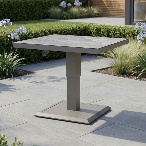 Aluminium Square Gas Rising Table  - Dawn Grey