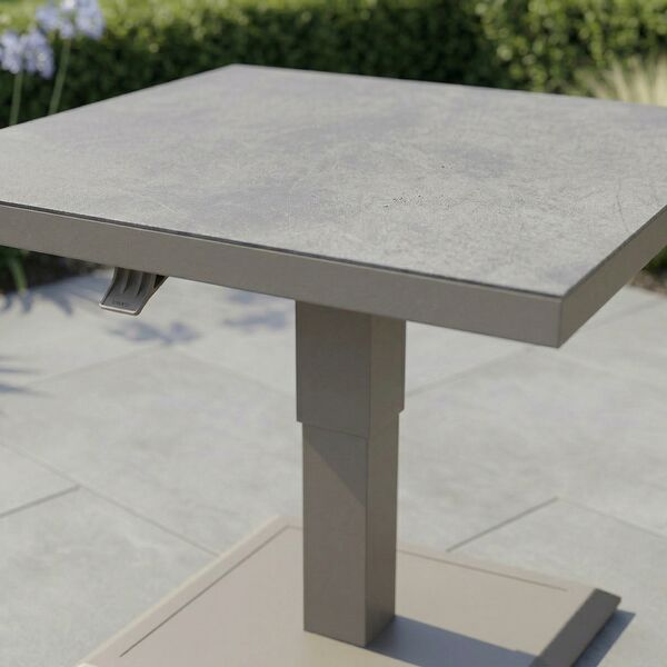 Aluminium Square Gas Rising Table  - Dawn Grey