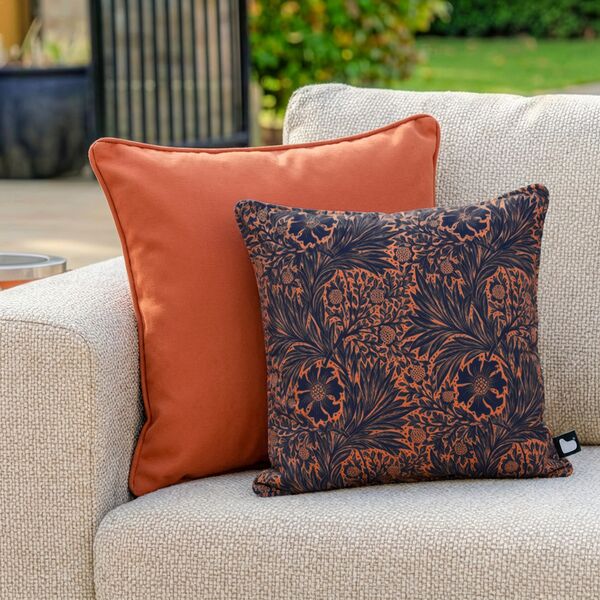 William Morris Cushion with Contrast  Cushion - Rust