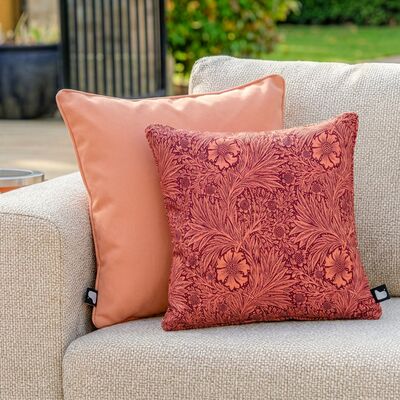 William Morris Cushion with Contrast  Cushion - Coral