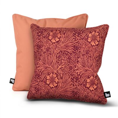 William Morris Cushion with Contrast  Cushion - Coral