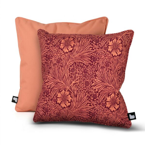William Morris Cushion with Contrast  Cushion - Coral