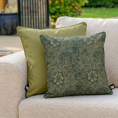 William Morris Cushion with Contrast  Cushion - Green