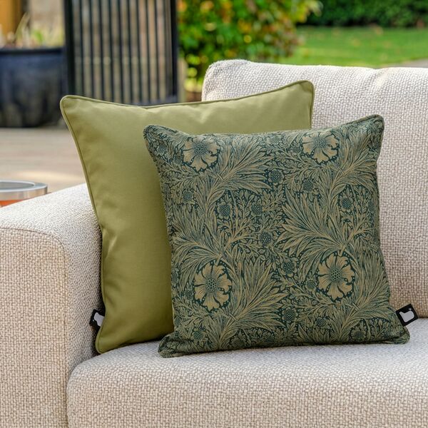 William Morris Cushion with Contrast  Cushion - Green