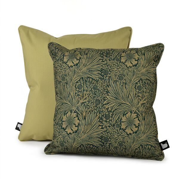 William Morris Cushion with Contrast  Cushion - Green