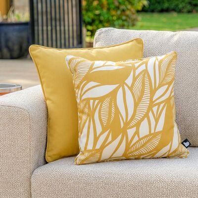 Popular Leaf Cushion with Contrast Cushion - Butter Yellow