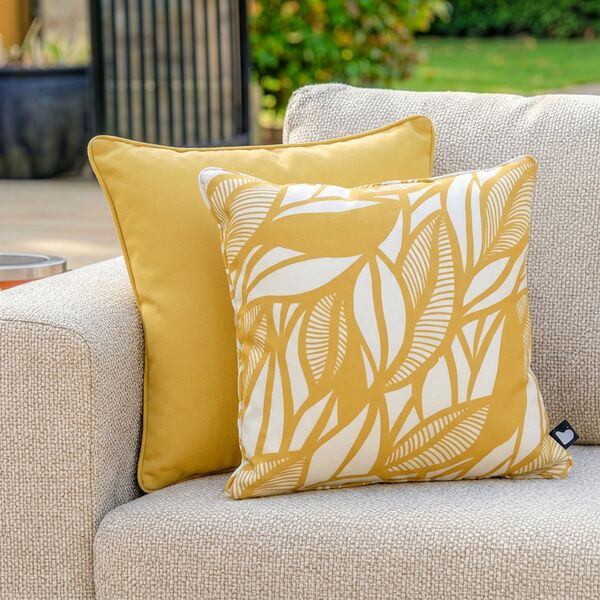 Popular Leaf Cushion with Contrast Cushion - Butter Yellow