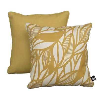 Popular Leaf Cushion with Contrast Cushion - Butter Yellow
