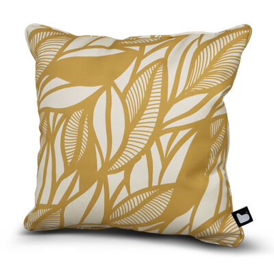 Popular Leaf Cushion with Contrast Cushion - Butter Yellow