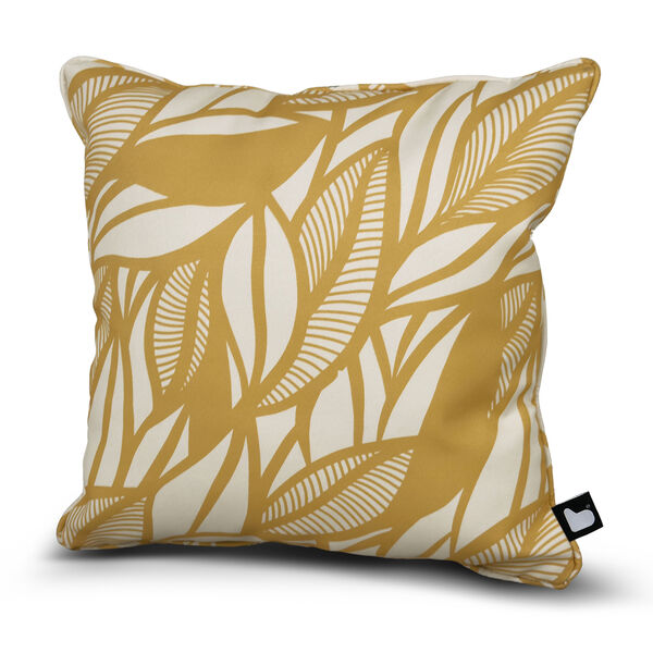 Popular Leaf Cushion with Contrast Cushion - Butter Yellow