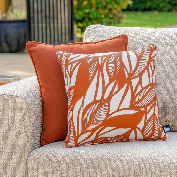Popular Leaf Cushion with Contrast Cushion - Rust