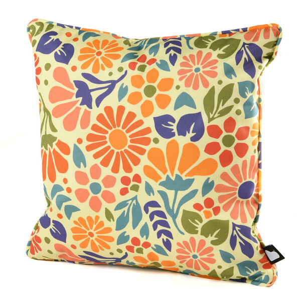 Flower Power Cushion with Contrast Cushion - Orange