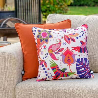 Parrot Cushion with Contrast Cushion - Orange