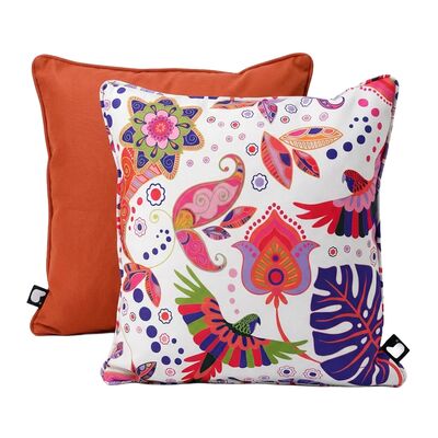 Parrot Cushion with Contrast Cushion - Orange