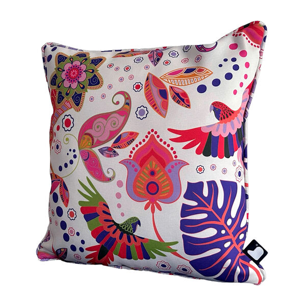 Parrot Cushion with Contrast Cushion - Orange