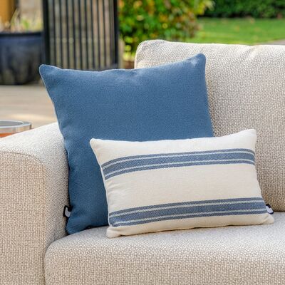 Aquaclean Mist Cushion with Small Stripe Cushion - Blue