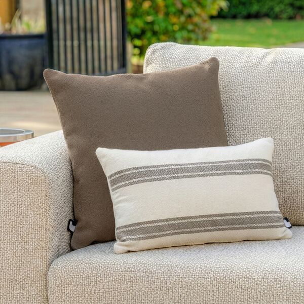 Aquaclean Mist Cushion with Small Stripe Cushion - Sand