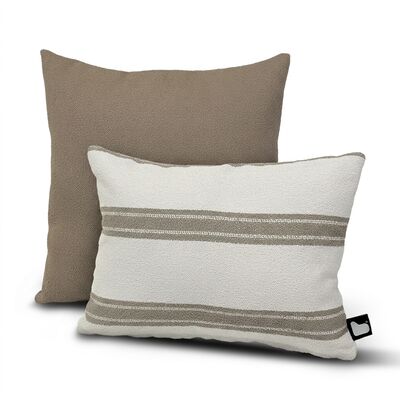 Aquaclean Mist Cushion with Small Stripe Cushion - Sand
