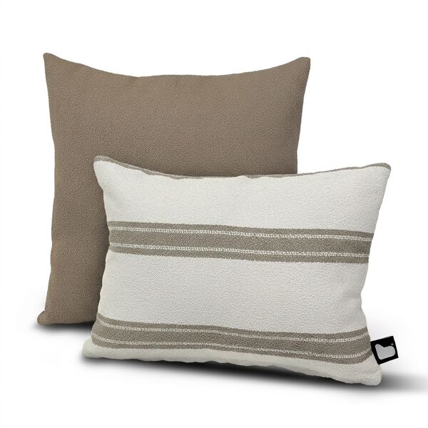 Aquaclean Mist Cushion with Small Stripe Cushion - Sand
