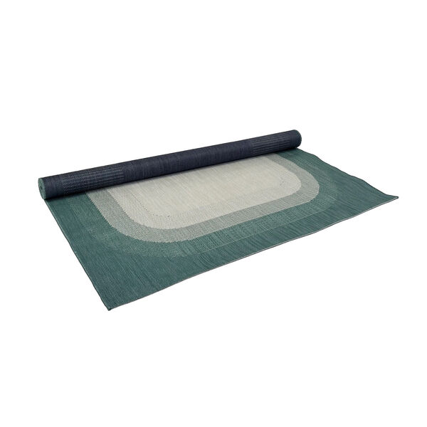 Outdoor Rug Ocean - Blue with Cream Edge