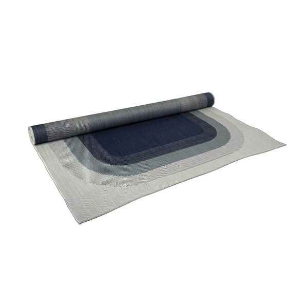Outdoor Rug Cloud - Dark Blue with Cream Edge