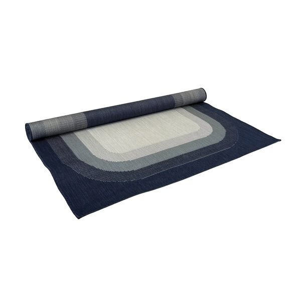 Outdoor Rug Cloud - Cream with Dark Blue Edge