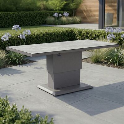 Aluminium Rectangular Gas Rising Table - Dawn Grey