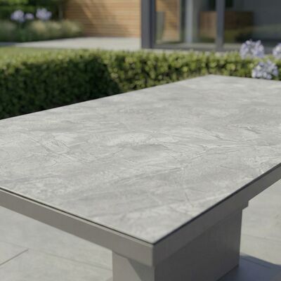 Aluminium Rectangular Gas Rising Table - Dawn Grey