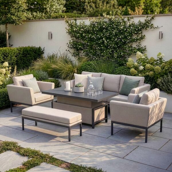 Pulse 3 Seat Sofa Set with Rising Table / Oatmeal