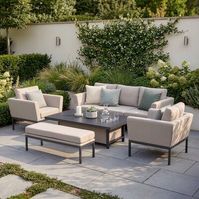 Pulse 3 Seat Sofa Set with Rising Table / Oatmeal