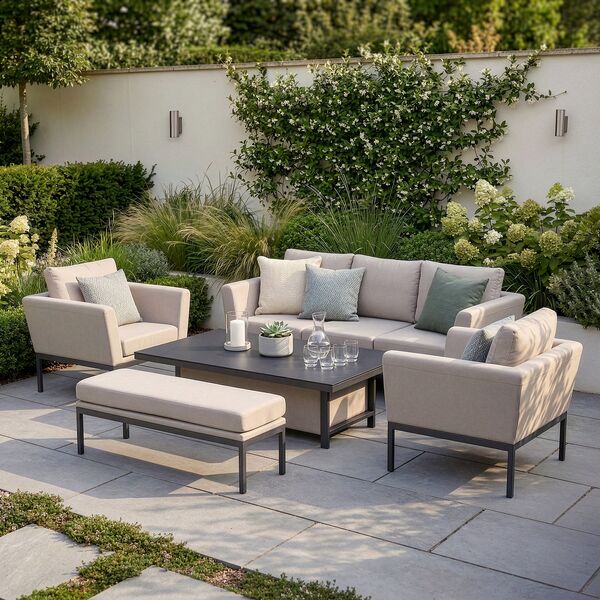 Pulse 3 Seat Sofa Set with Rising Table / Oatmeal