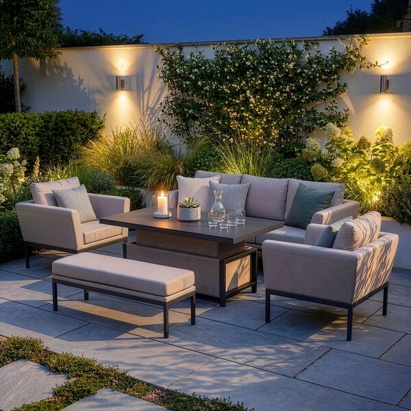 Pulse 3 Seat Sofa Set with Rising Table / Oatmeal