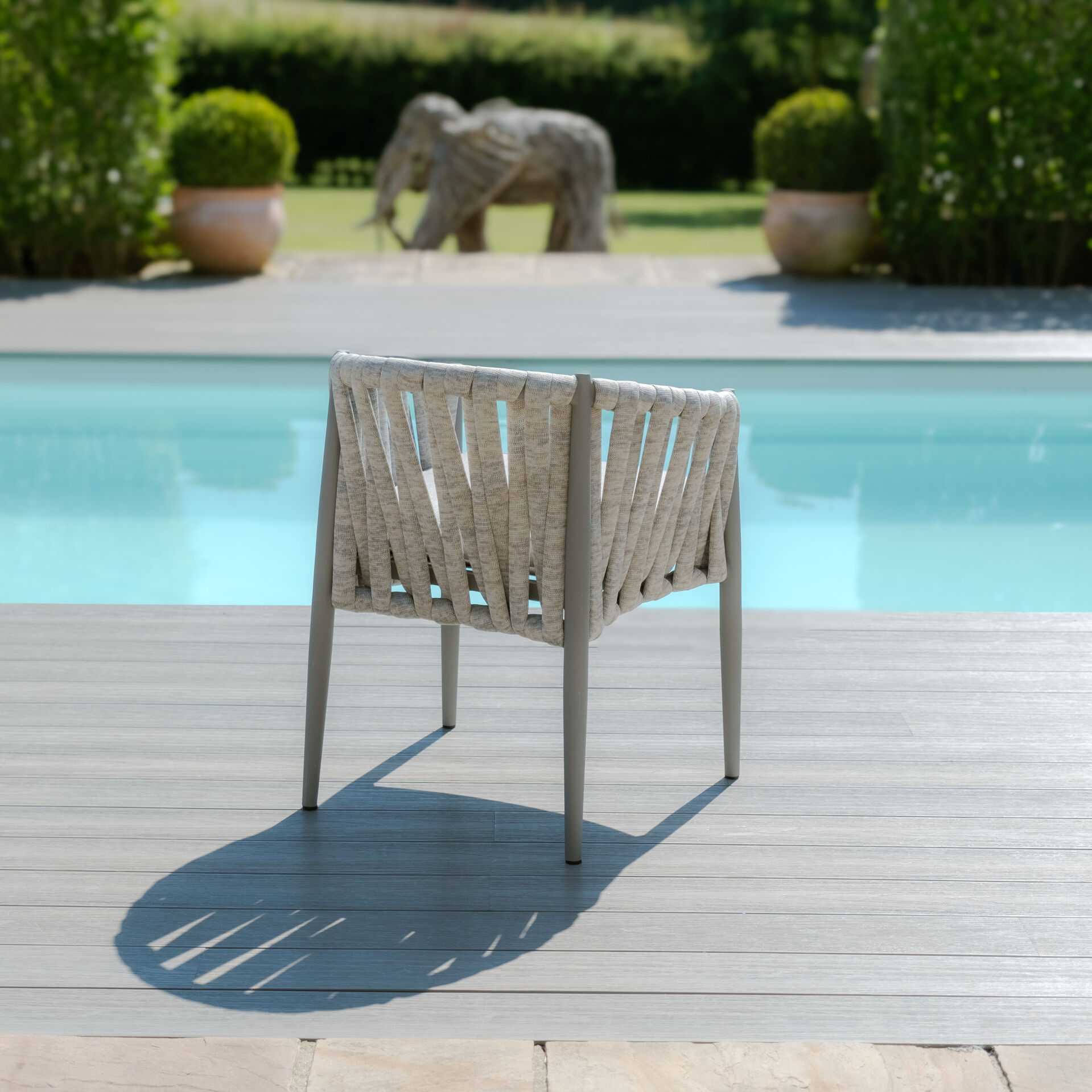 Maze - Milan Rope Weave Pair of Dining Chairs - Cool Linen product image