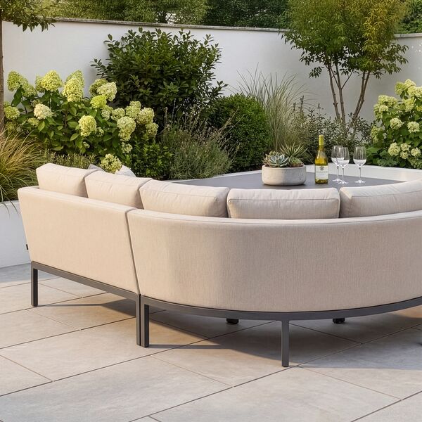 Pulse Deluxe Square Corner Dining Set with Rising Table / Oatmeal