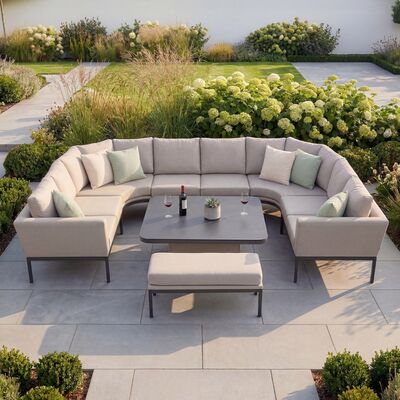 Pulse U Shape Corner Dining Set with Rising Table / Oatmeal