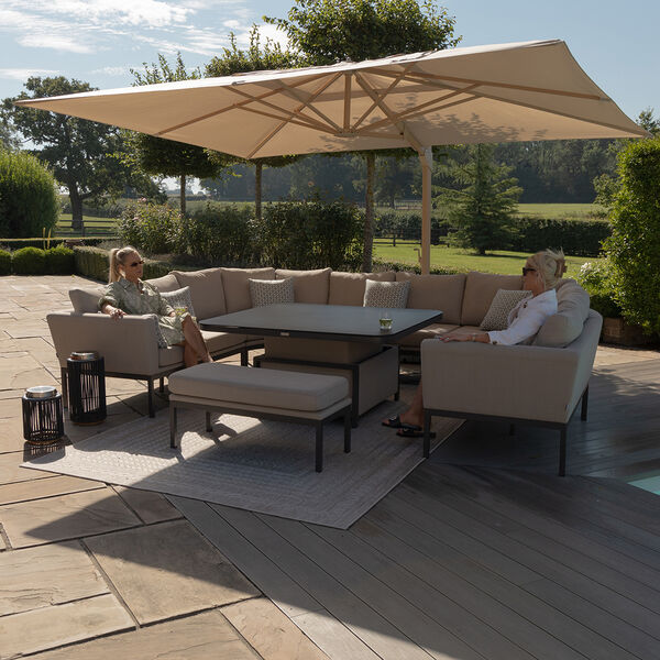 Pulse U Shape Corner Dining Set with Rising Table / Oatmeal