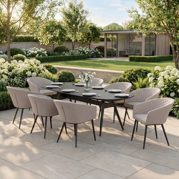 Ambition 8 Seat Oval Dining Set / Oatmeal