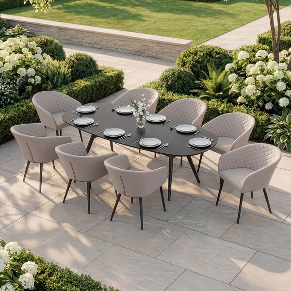 Ambition 8 Seat Oval Dining Set / Oatmeal
