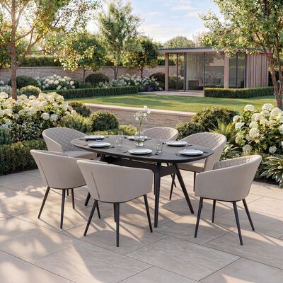 Ambition 6 Seat Oval Dining Set / Oatmeal