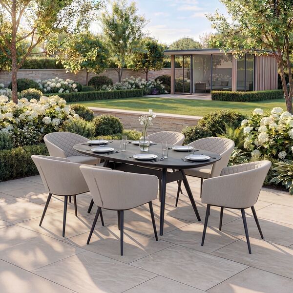Ambition 6 Seat Oval Dining Set / Oatmeal