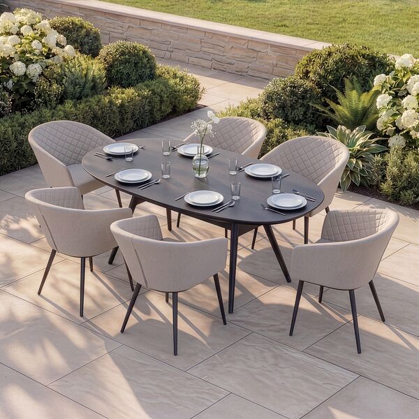 Ambition 6 Seat Oval Dining Set / Oatmeal