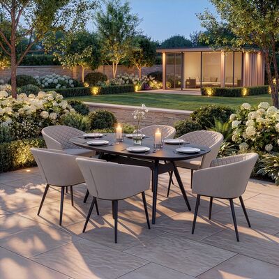 Ambition 6 Seat Oval Dining Set / Oatmeal