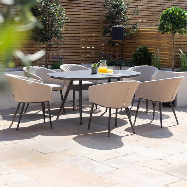 Ambition 6 Seat Oval Dining Set / Oatmeal