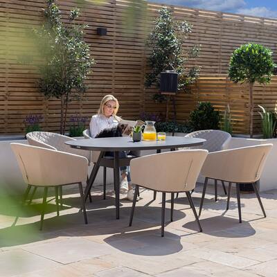 Ambition 6 Seat Oval Dining Set / Oatmeal