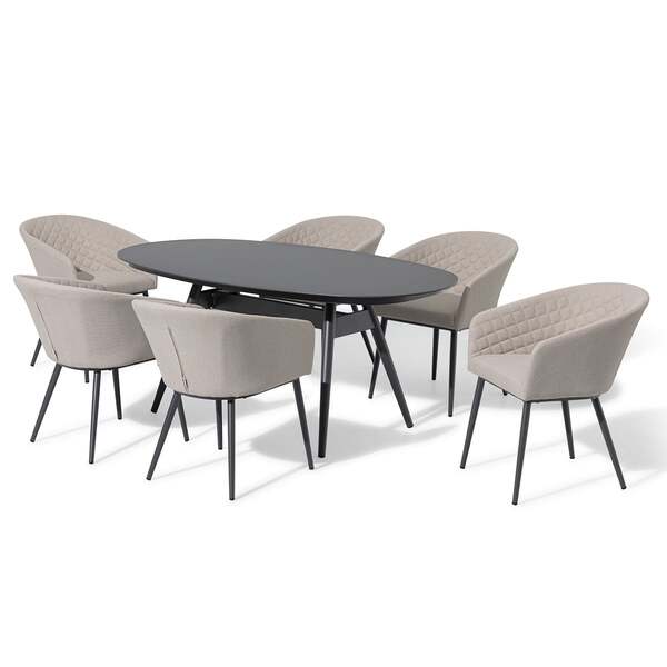 Ambition 6 Seat Oval Dining Set / Oatmeal