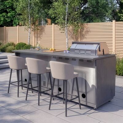 Maze Ember Outdoor Kitchen Island Unit with BBQ Grill and Fridge
