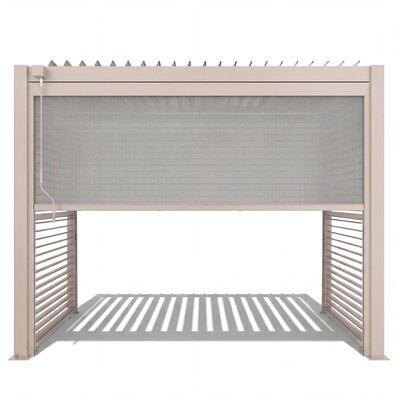 Como Free Standing BBQ Shelter with LED Lights - Side Louvre and Blind - Latte