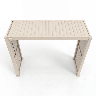 Como Free Standing BBQ Shelter with LED Lights - Side Louvre and Blind - Latte
