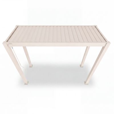 Como Free Standing BBQ Shelter with LED Lights - Side Louvre and Blind - Latte